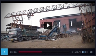 天津遼陽喜旺機械制造有限公司 800KW 廢鋼破碎生產線視頻
